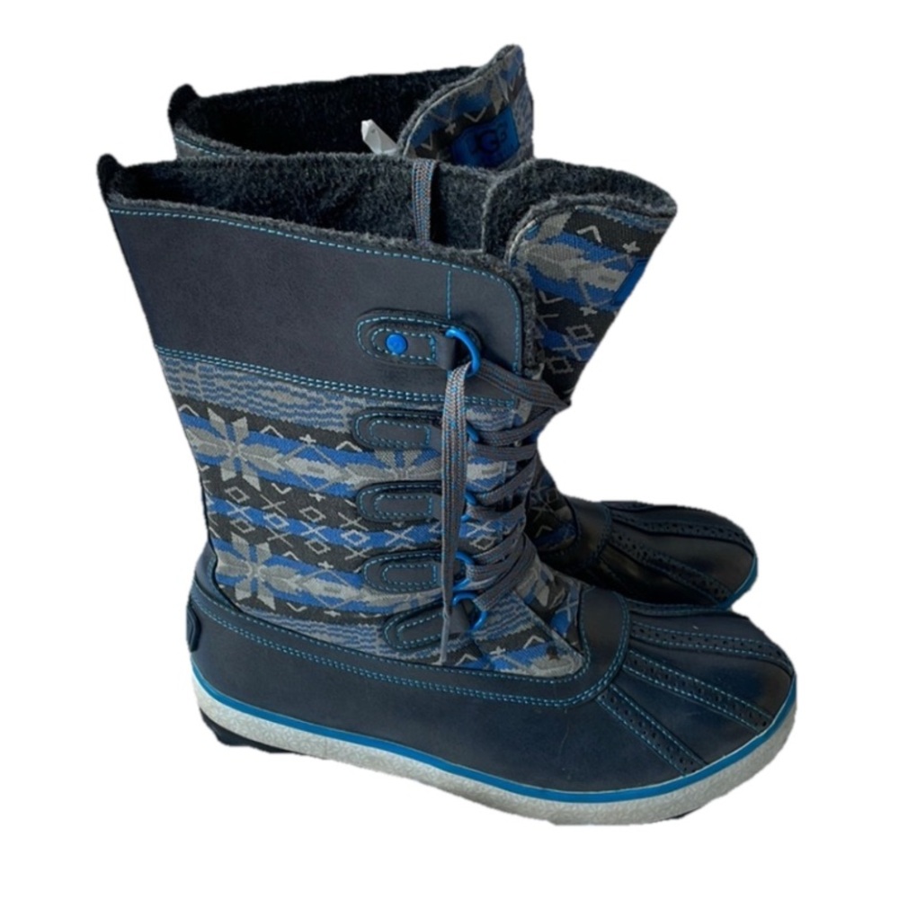 Ugg Australia Baroness Gray Blue Nordic Snow Flake  Fall Winter Boots 9